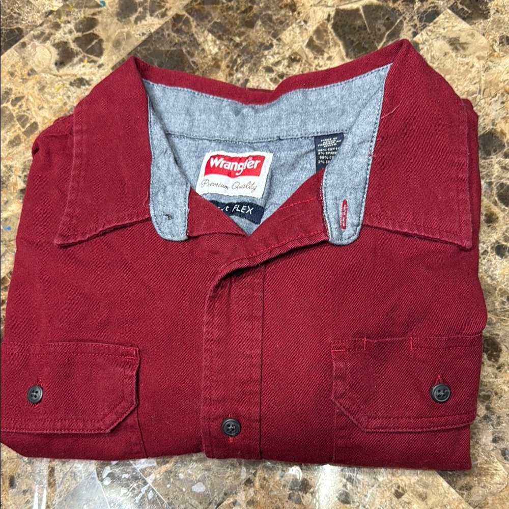 Wrangler Burgundy Comfort Flex Shirt